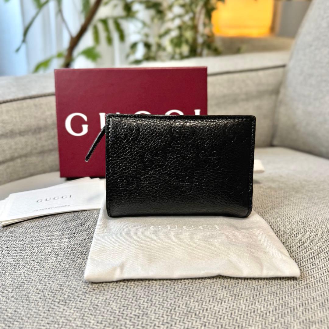GUCCI グッチ GGエンブレム スモールウォレット 二つ折り財布