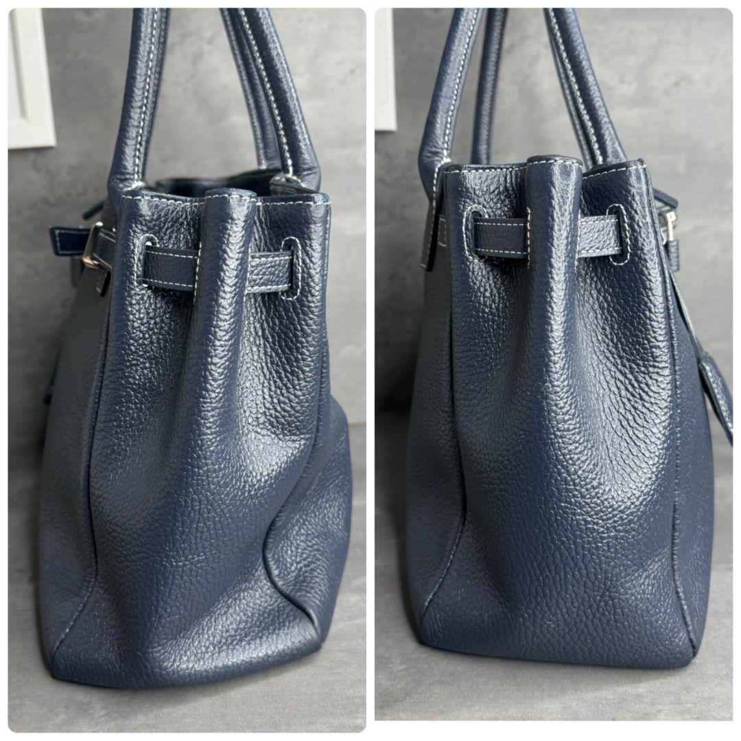 【限定カラー】傳濱野 ミーティア 本革 レザー トートバッグ ナイトネイビー