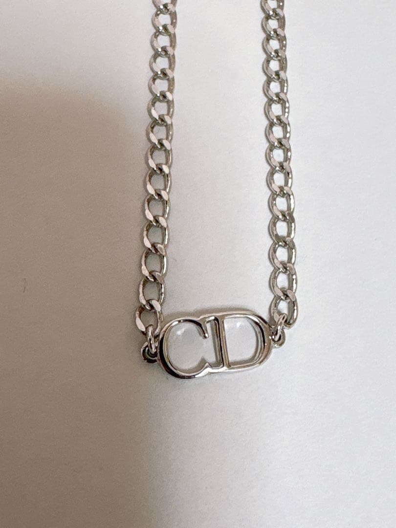 ディオール ヴィンテージ CDロゴ シルバーカラーチェーンネックレス