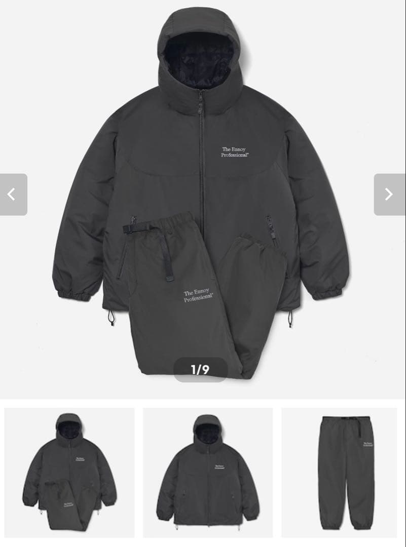 ENNOYスタイリスト私物 PADDED NYLON SET UP (GRAY)