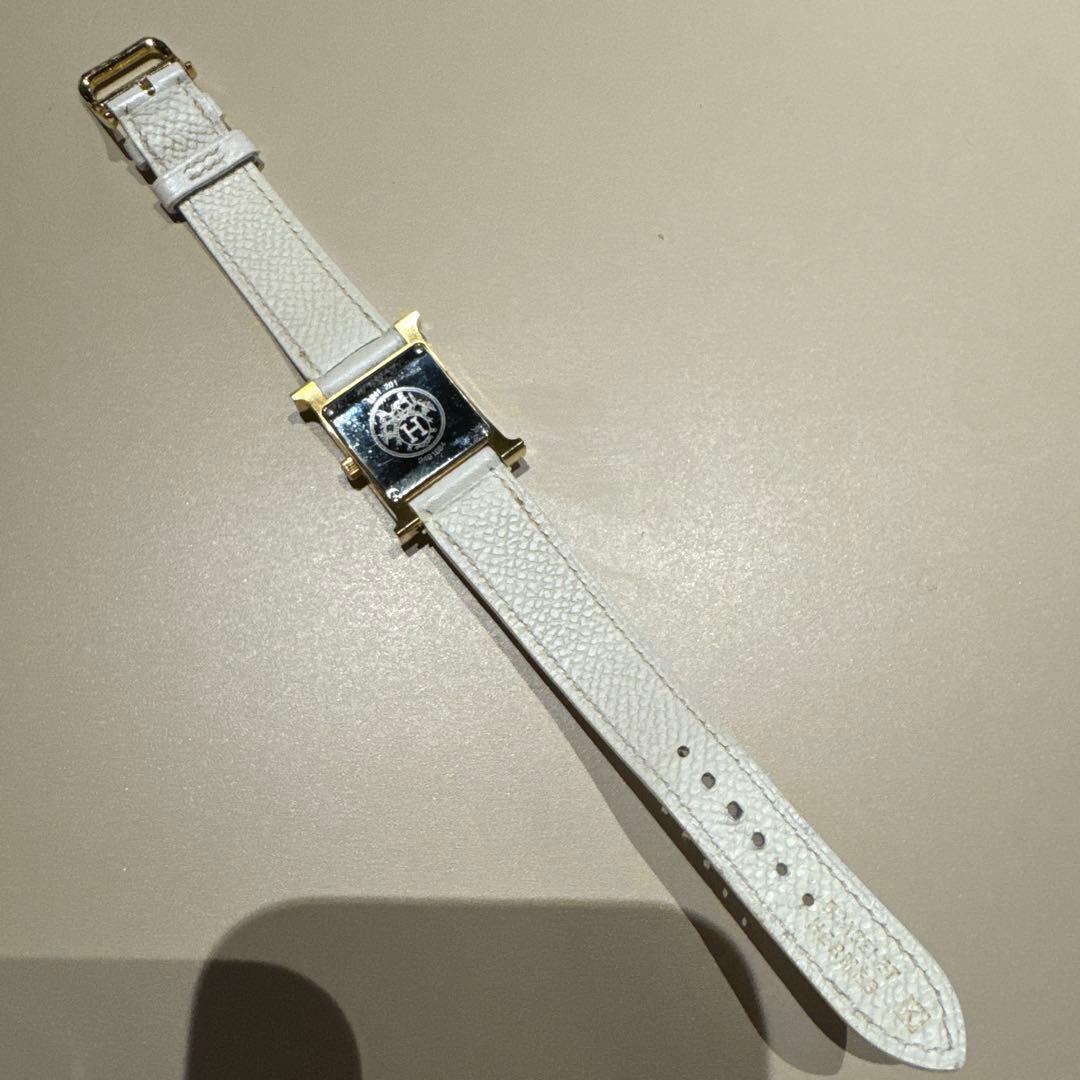HERMES ホワイトレザー 腕時計