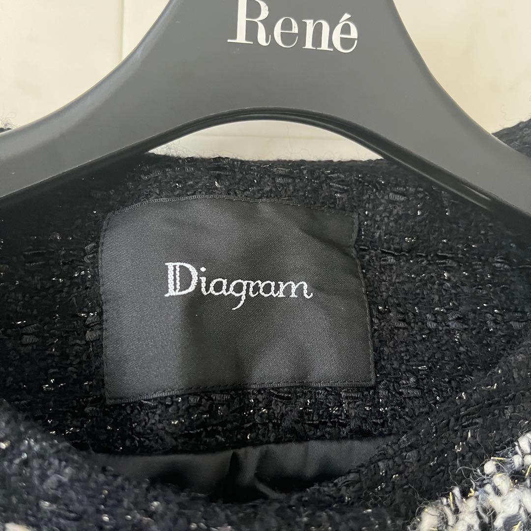 美品♡ダイアグラム グレースコンチネンタル ツイード ニットジャケット 金ボタン