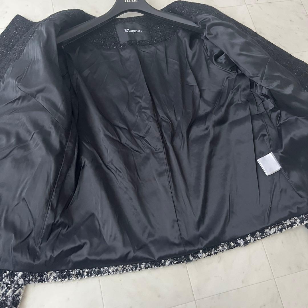 美品♡ダイアグラム グレースコンチネンタル ツイード ニットジャケット 金ボタン