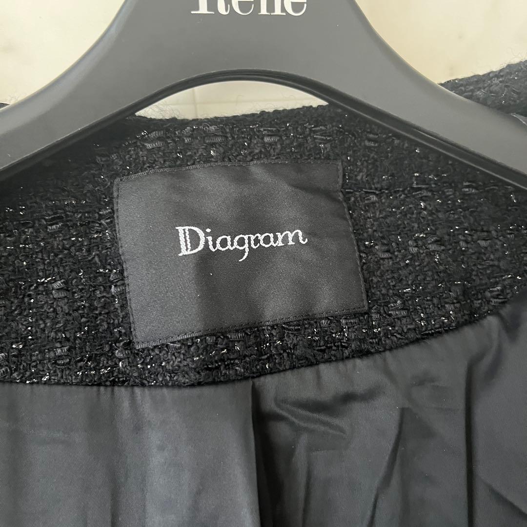 美品♡ダイアグラム グレースコンチネンタル ツイード ニットジャケット 金ボタン