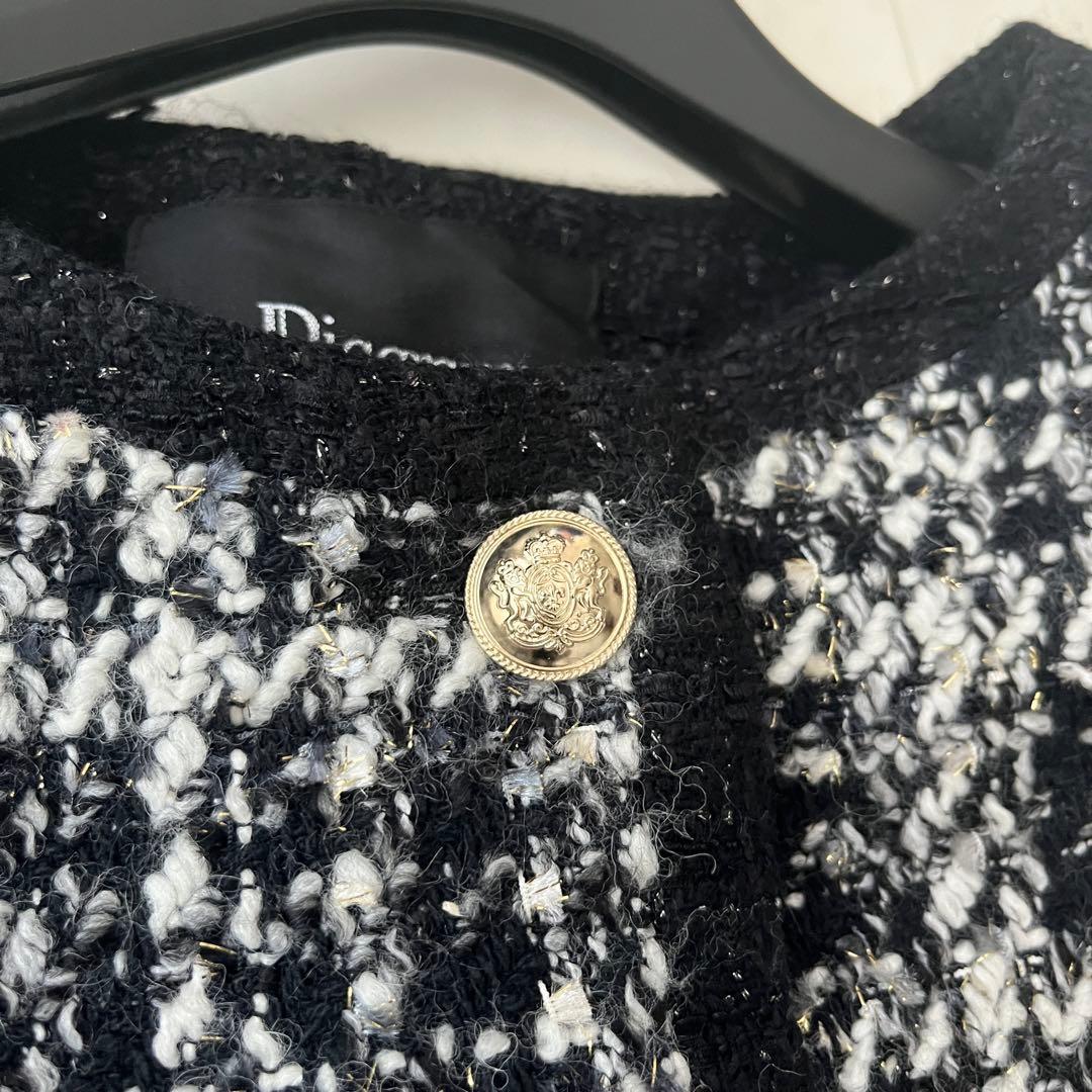 美品♡ダイアグラム グレースコンチネンタル ツイード ニットジャケット 金ボタン