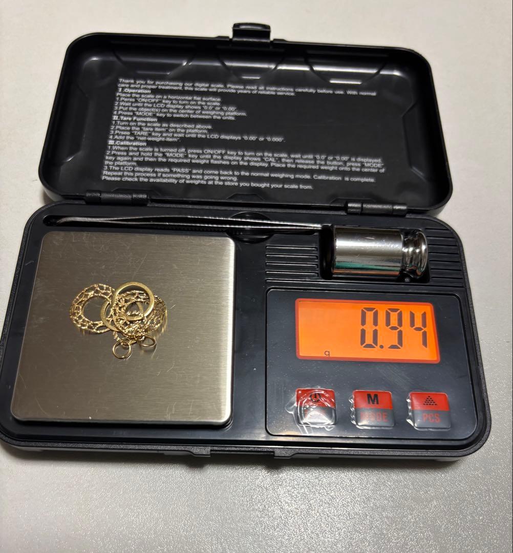 GSTV K18YG 3連リングチャーム約0.94g