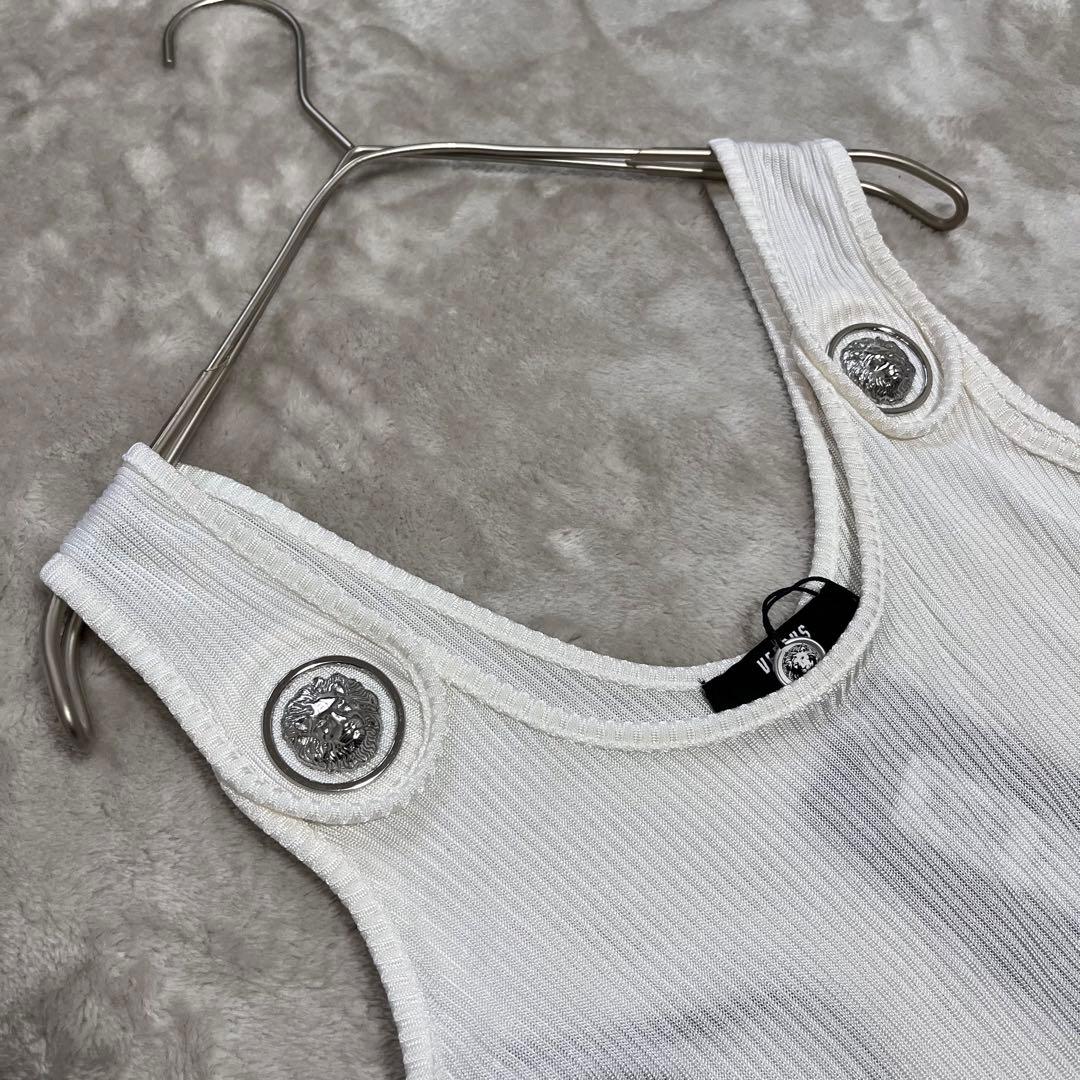 新品　ヴェルサス ヴェルサーチ　ロゴ　リブニット　タンクトップ