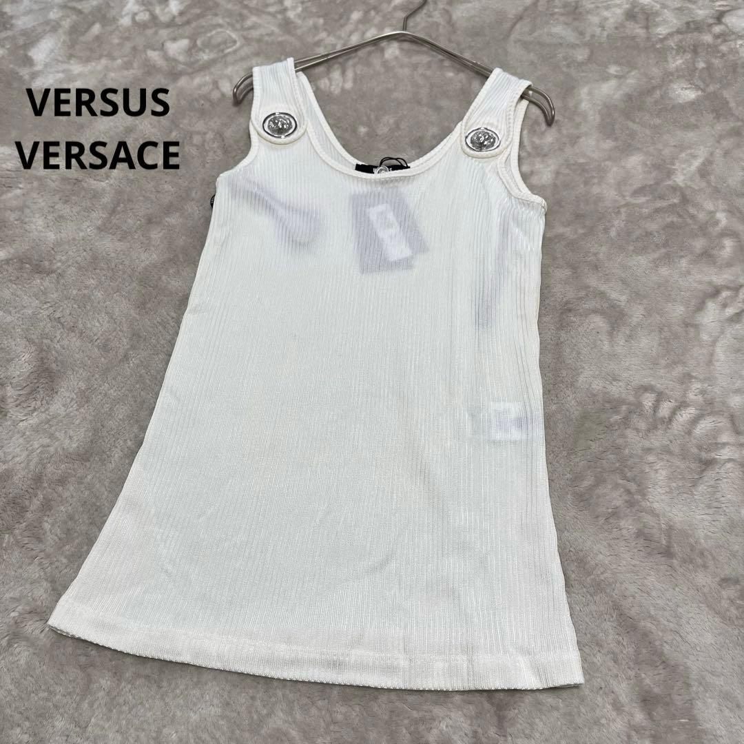 新品　ヴェルサス ヴェルサーチ　ロゴ　リブニット　タンクトップ