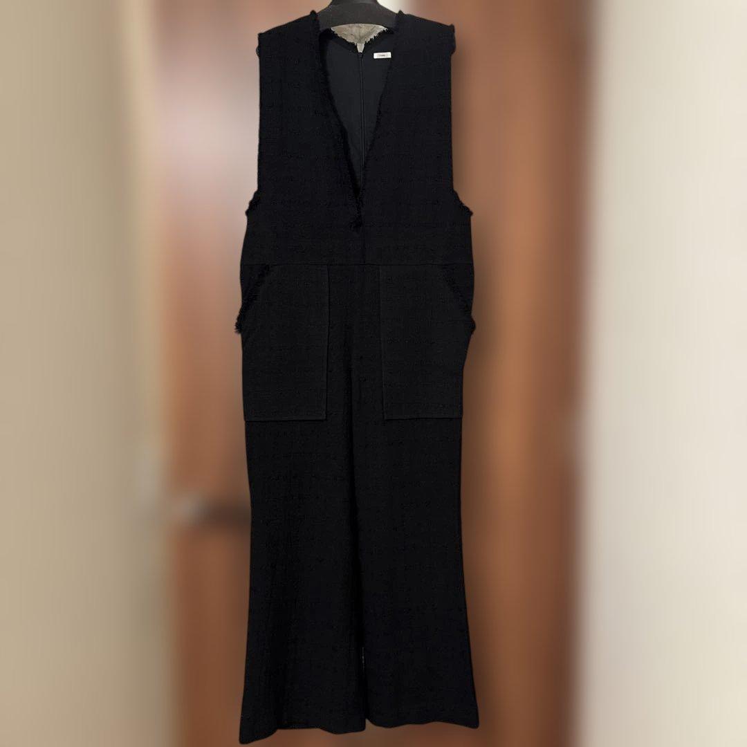 イエナ　ブラックツイードオールインワン