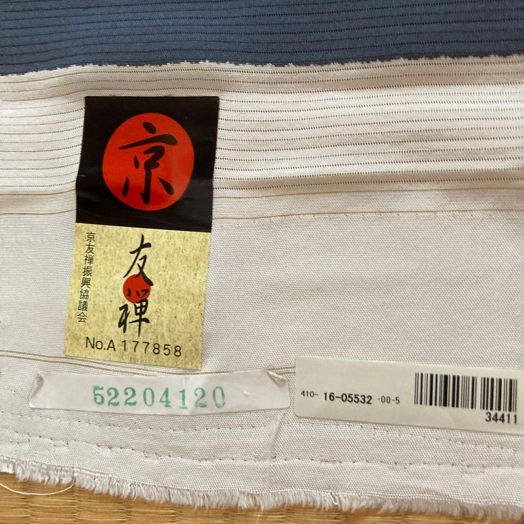 Woody京友禅振興協議会、正絹100% 絽　雪模様の中に可憐な花