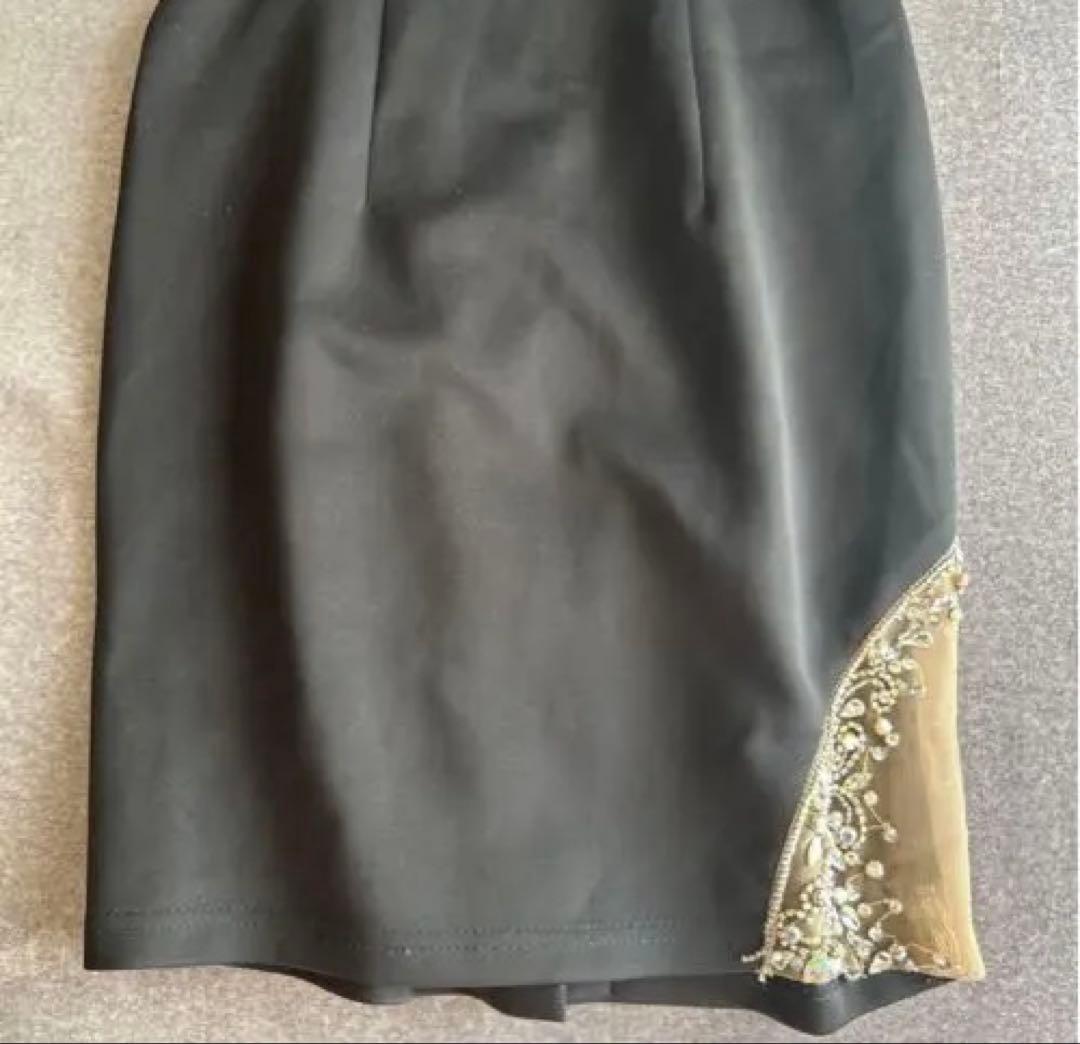 エンジェルアール　ビジュー　ブラック　ミニ　タイト　キャバドレス　ナイトドレス