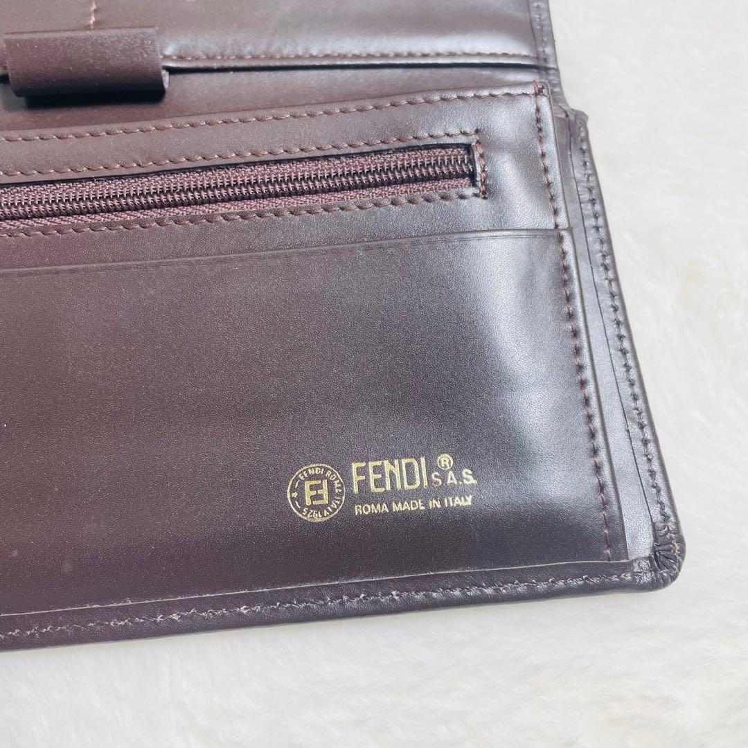 新品未使用品　正規品FENDI フェンディ　ズッカ柄ロングウォレット　長財布　茶