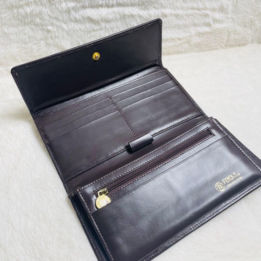 新品未使用品　正規品FENDI フェンディ　ズッカ柄ロングウォレット　長財布　茶
