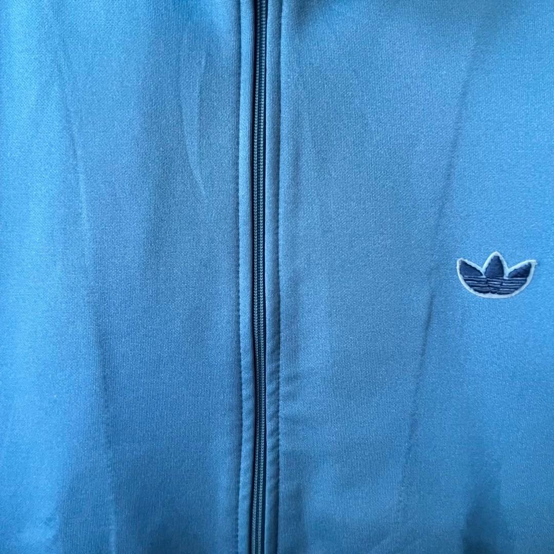 80s〜90s adidas デサント製 トラックジャケット L 水色×ネイビー