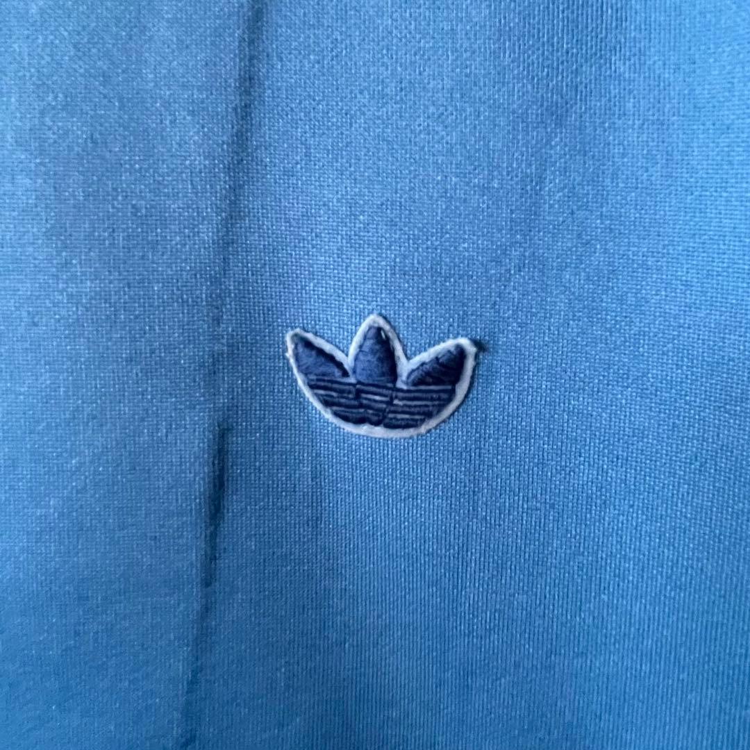 80s〜90s adidas デサント製 トラックジャケット L 水色×ネイビー