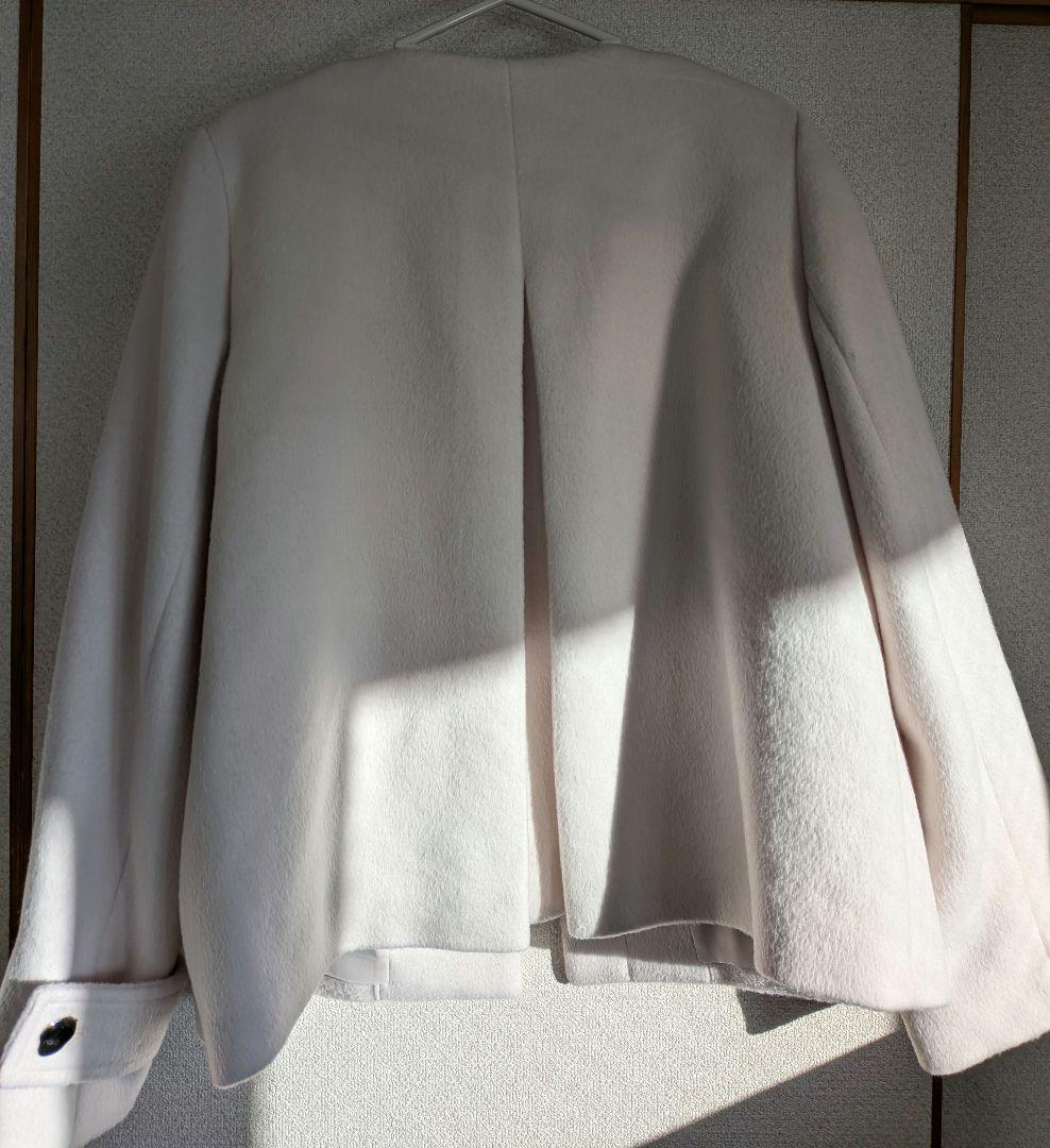 index ノーカラーショートコート グレージュ