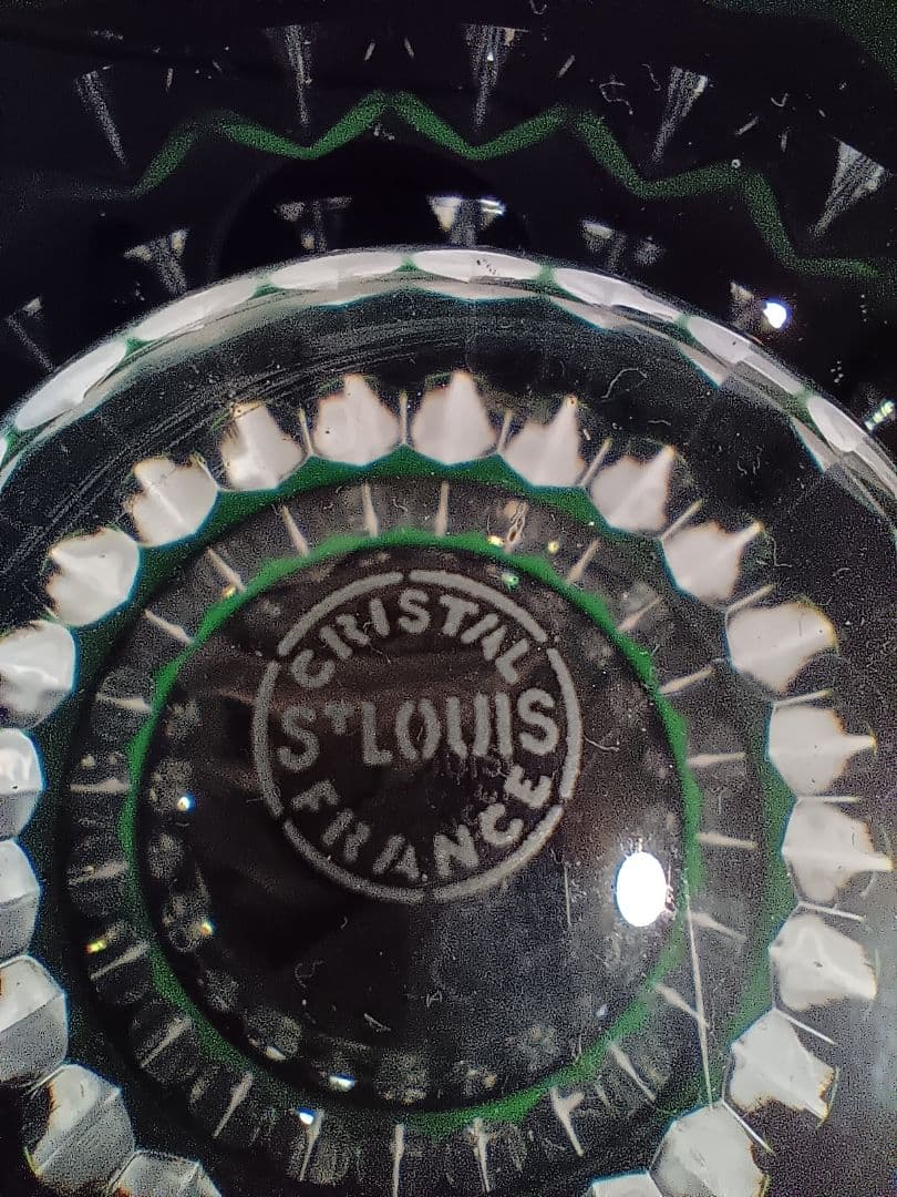 【最高級クリスタル】サンルイクリスタル　花瓶　フラワーベース　グリーン