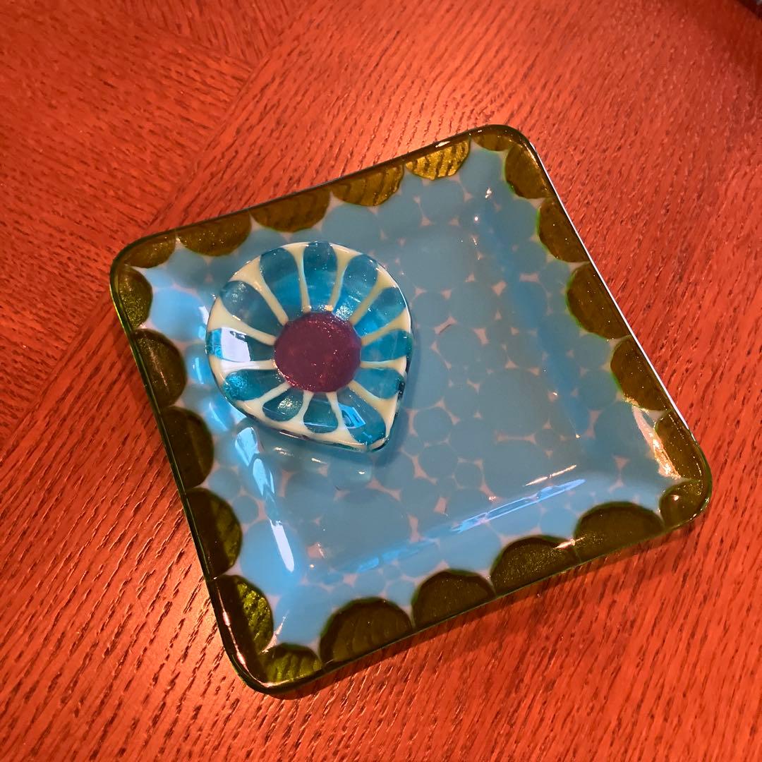 田子美紀さん　ガラス　スクエアプレート