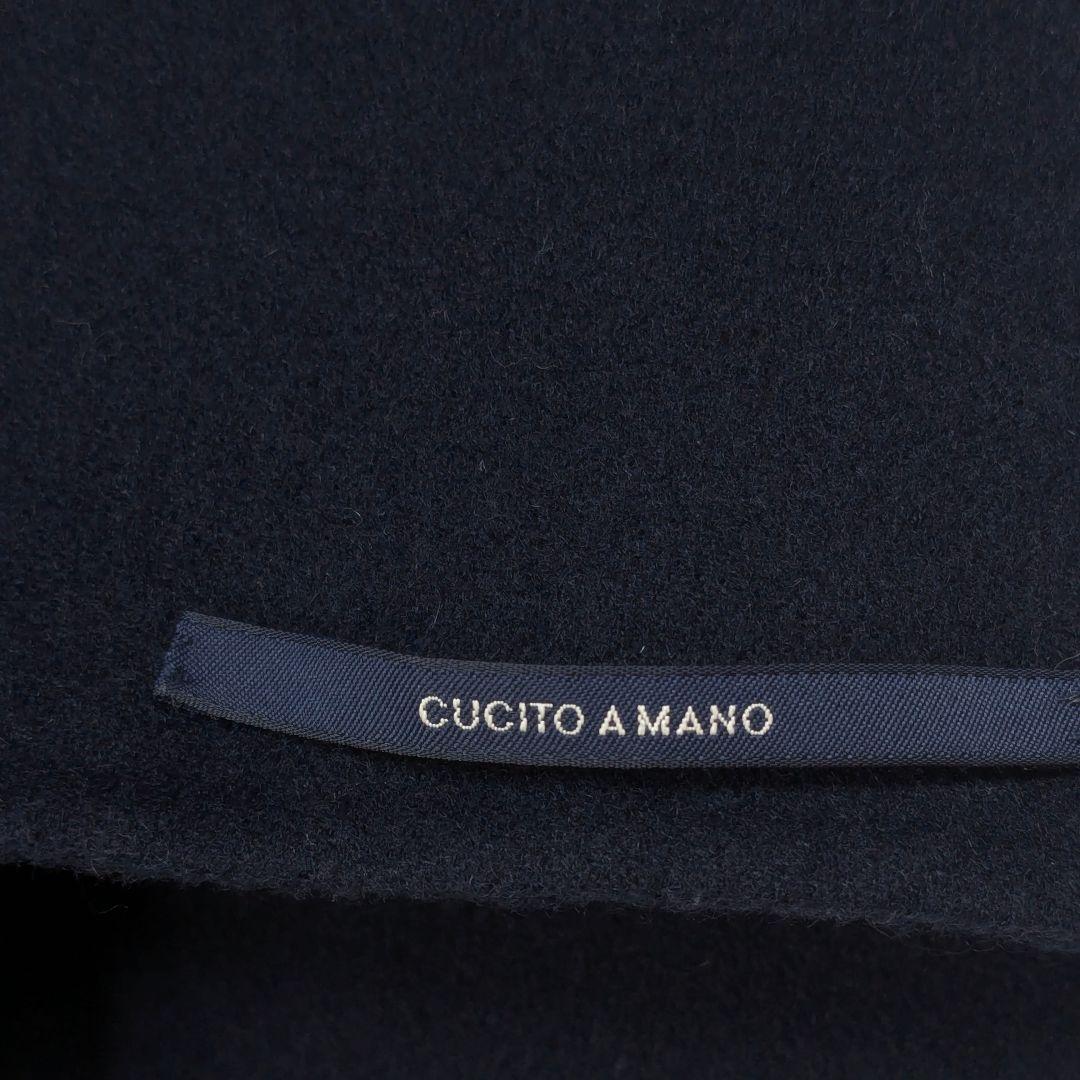 エスマックスマーラ クチートアマーノ ダブルフェイスロングジレ フード M 濃紺