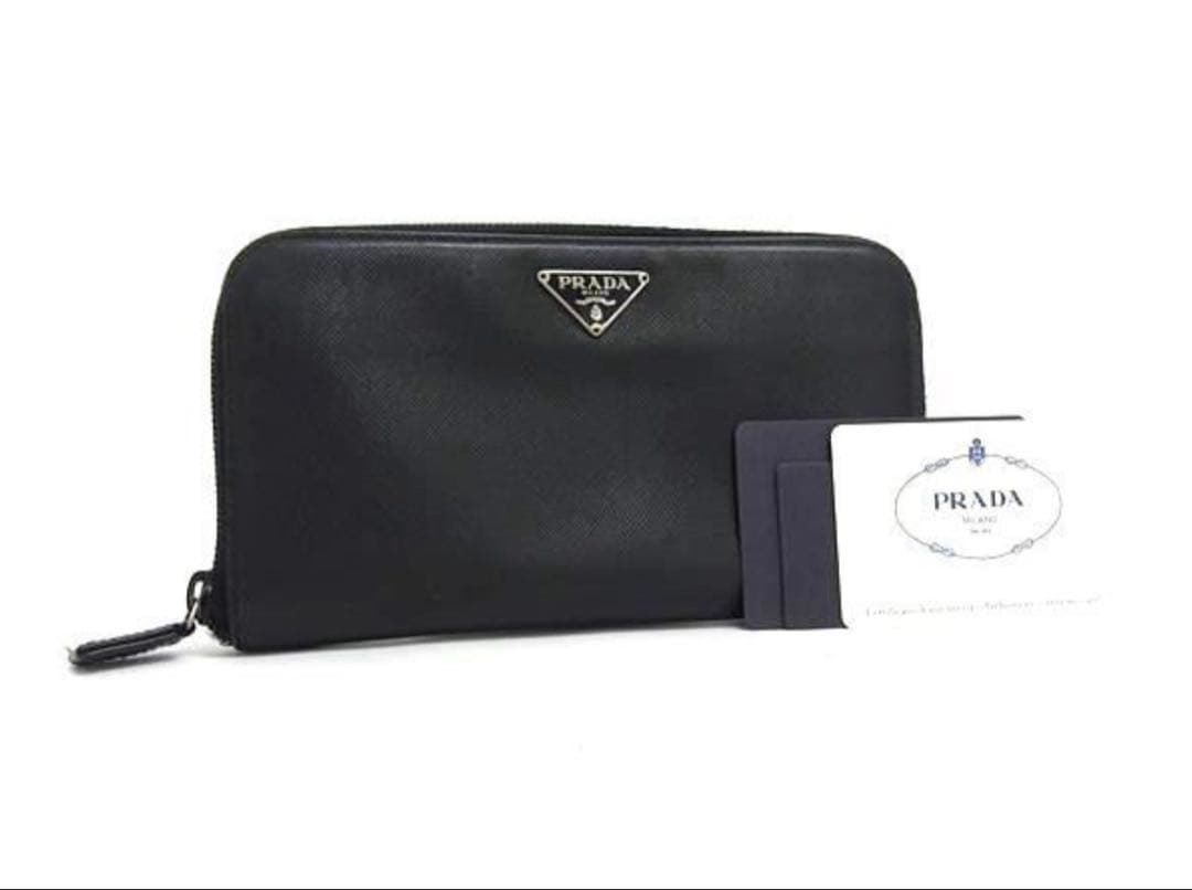 【新春特価❣️】PRADA プラダ サフィアーノ ラウンドジップ 長財布 黒