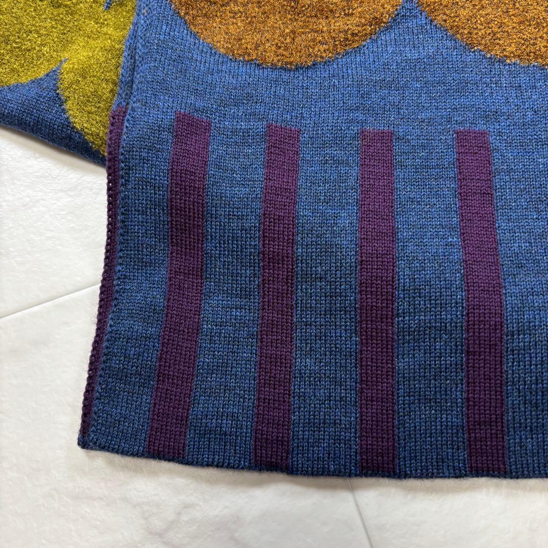 【新品】ヴィヴィアンウエストウッド ドット柄マフラー オーブ刺繍 青系 日本製