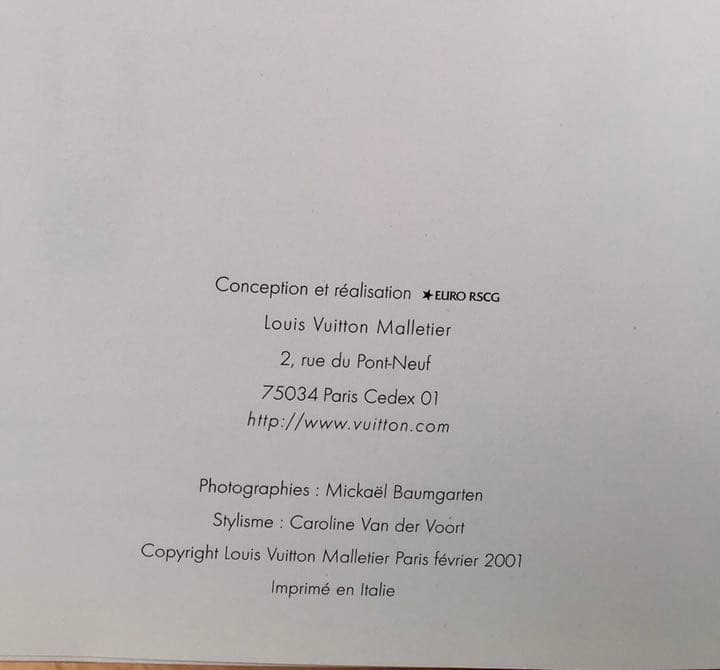 Louis Vuitton ファッションカタログ　2001 Itallian