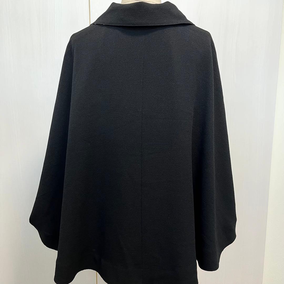 詩仙堂　日本製　ちりめん織　リバーシブル　ケープ　マント　花柄　未使用タグ付き