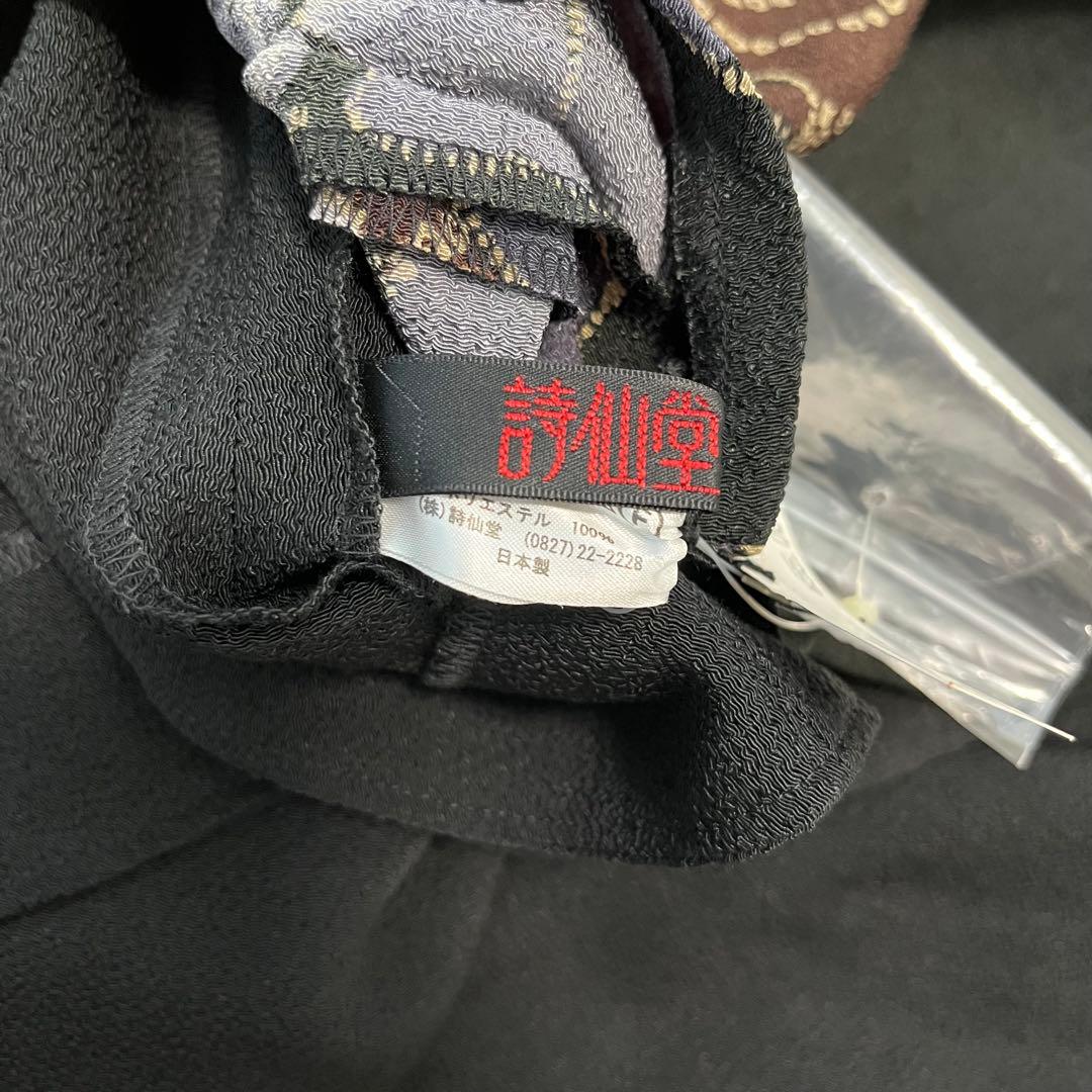 詩仙堂　日本製　ちりめん織　リバーシブル　ケープ　マント　花柄　未使用タグ付き