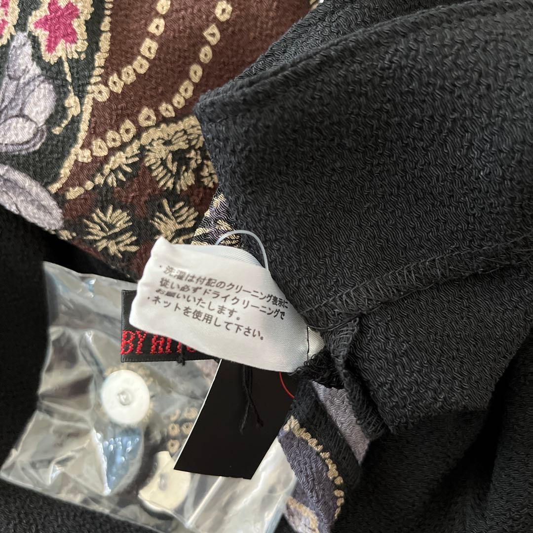 詩仙堂　日本製　ちりめん織　リバーシブル　ケープ　マント　花柄　未使用タグ付き