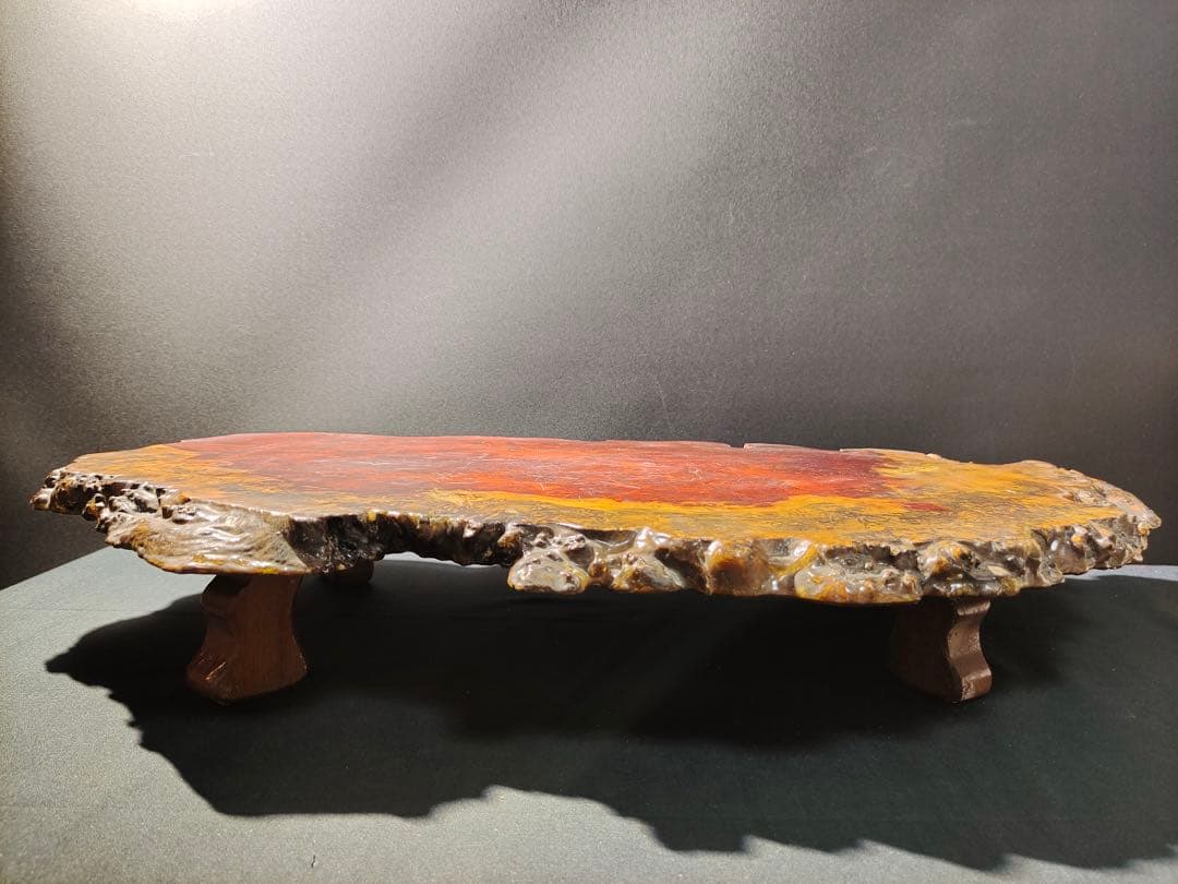 一枚板のテーブル 花梨 瘤 玉杢 葡萄杢 茶台 花台 盆栽台 飾台 無垢 和室