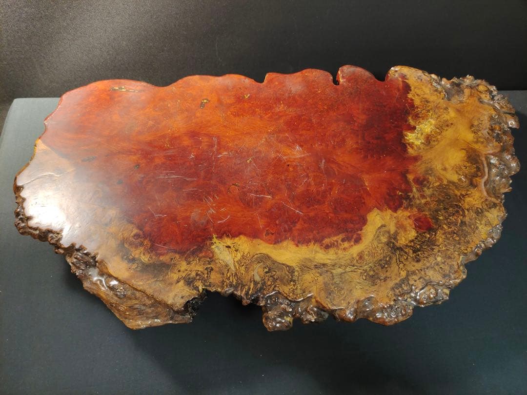 一枚板のテーブル 花梨 瘤 玉杢 葡萄杢 茶台 花台 盆栽台 飾台 無垢 和室