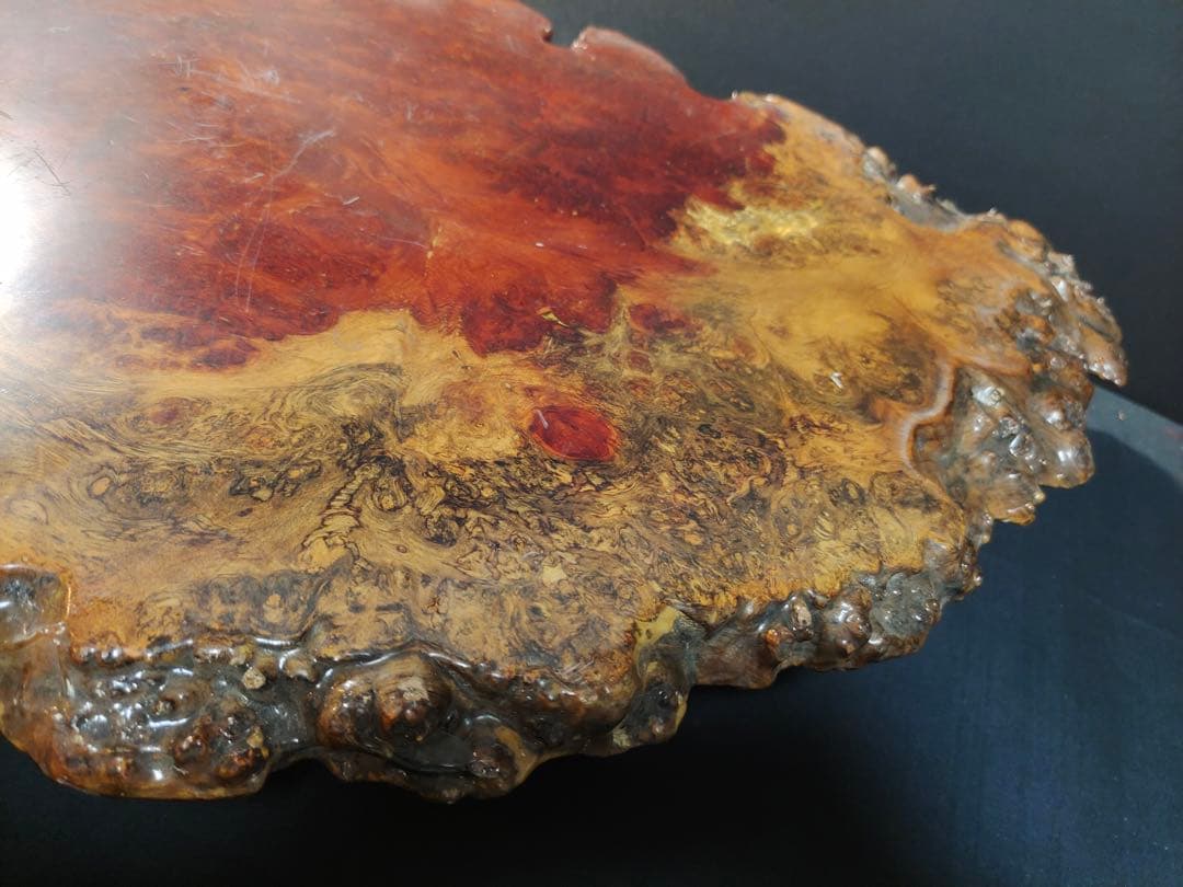 一枚板のテーブル 花梨 瘤 玉杢 葡萄杢 茶台 花台 盆栽台 飾台 無垢 和室