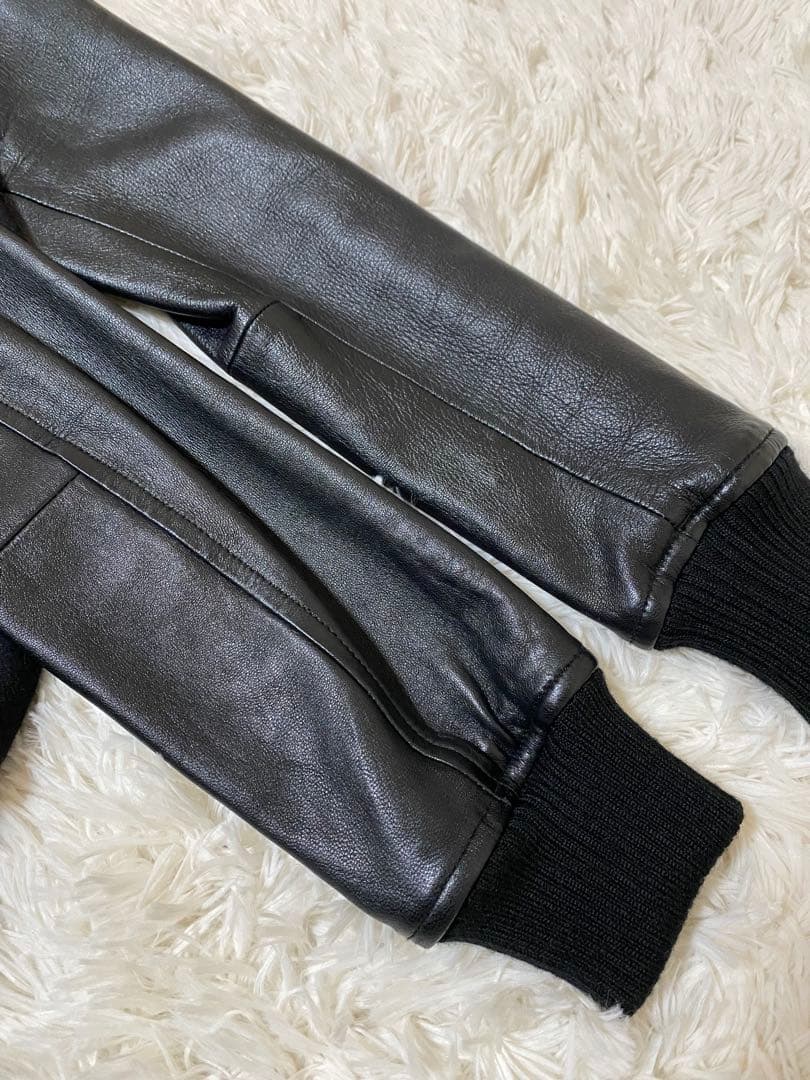 23区 ブルゾン ラムレザー コンビスタジャン レザージャケット　L