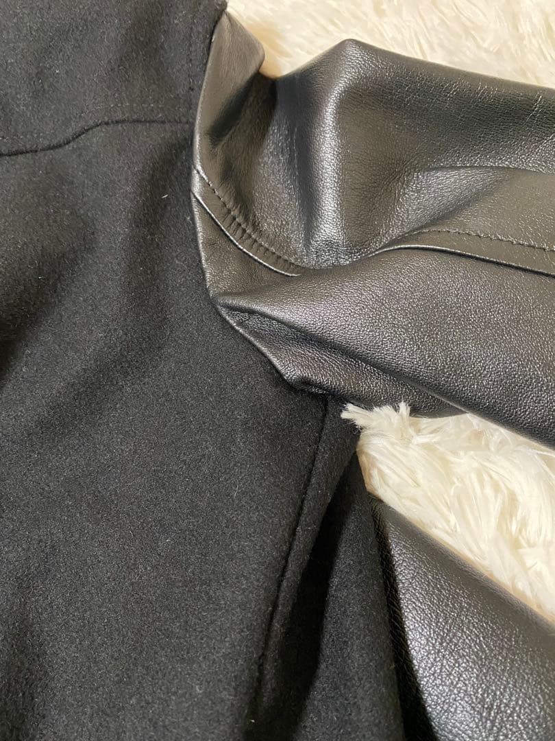 23区 ブルゾン ラムレザー コンビスタジャン レザージャケット　L