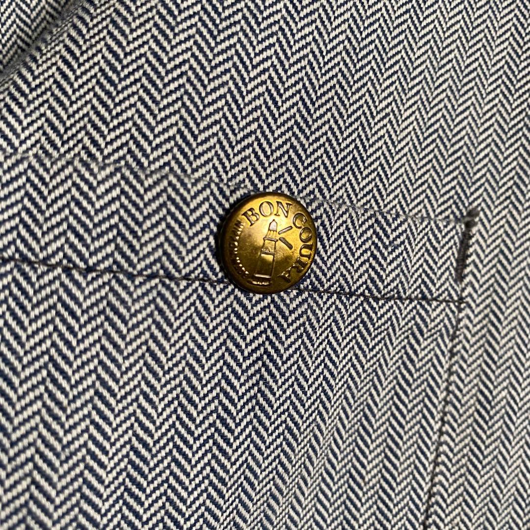 美品⭐️BONCOURA ボンクラ ショップコート ヘリンボーン 40 L相当