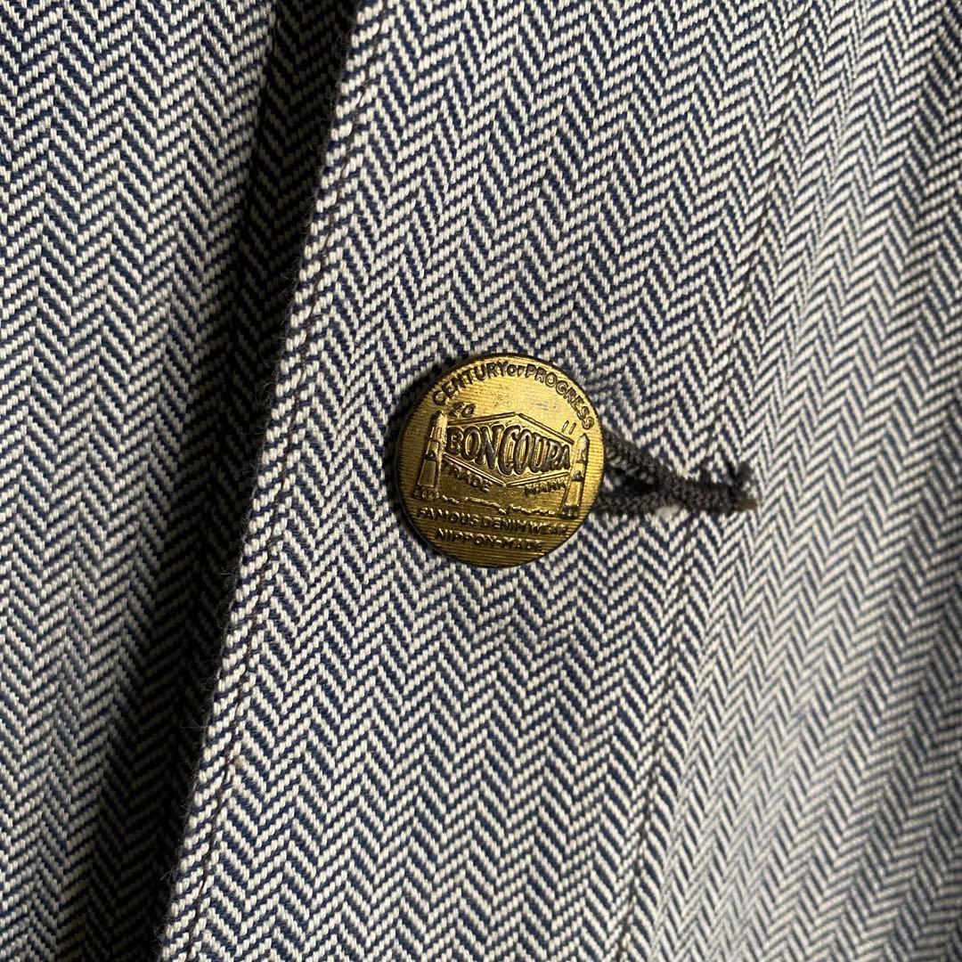 美品⭐️BONCOURA ボンクラ ショップコート ヘリンボーン 40 L相当