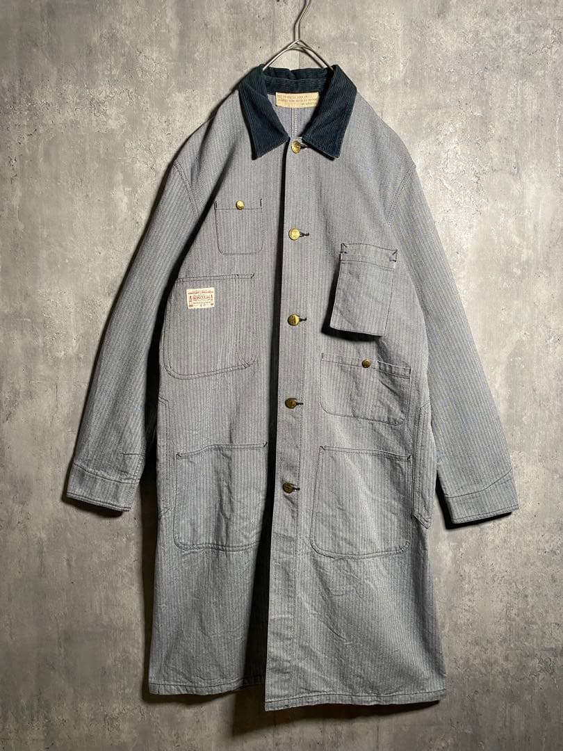 美品⭐️BONCOURA ボンクラ ショップコート ヘリンボーン 40 L相当