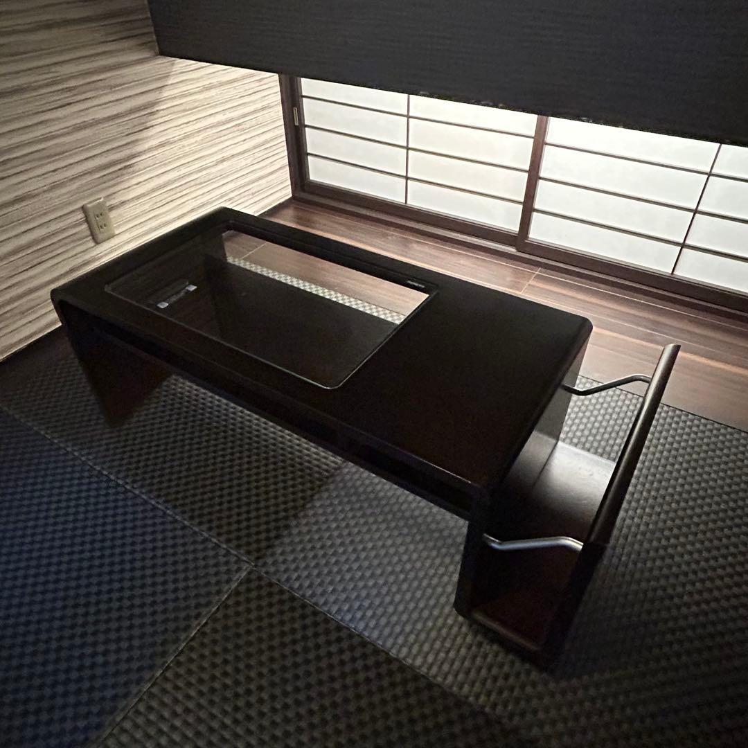 ꧁カリモク家具 karimoku꧂ キャスター&コンセント付ガラステーブル