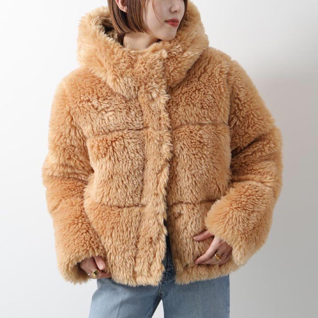 極美品　UGG アグ ロニー パッファー ハイ パイルファージャケット　M