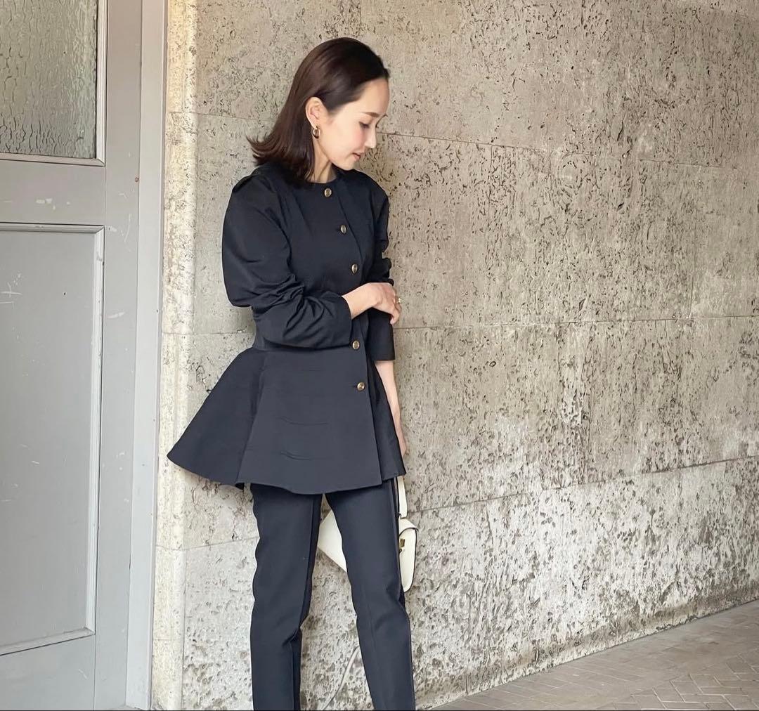 Miu♡ BLUELEA ブルレア ペプラムジャケット ノーカラー S 黒