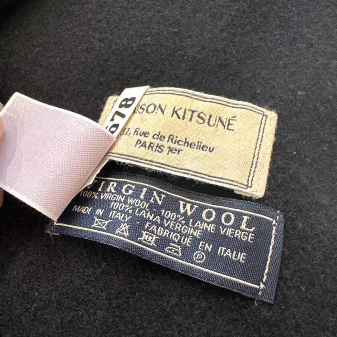 K Maison Kitsuné メゾンキツネ 黒 マフラー フォックス