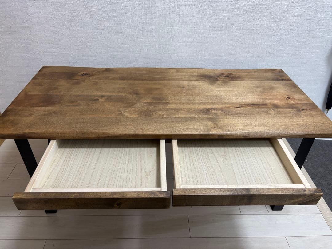 【大阪府茨木市引取限定】和モダン W110 天然木ローテーブル アンセム