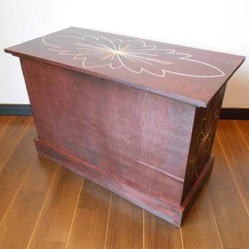 980円 値下げ品‼︎ 花柄模様 チェスト アジアン家具 バリ家具 完成品家具