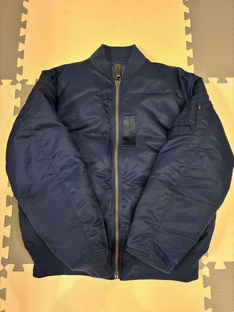 ALPHA MA1 中綿ダウン ミリタリージャケット ネイビー L