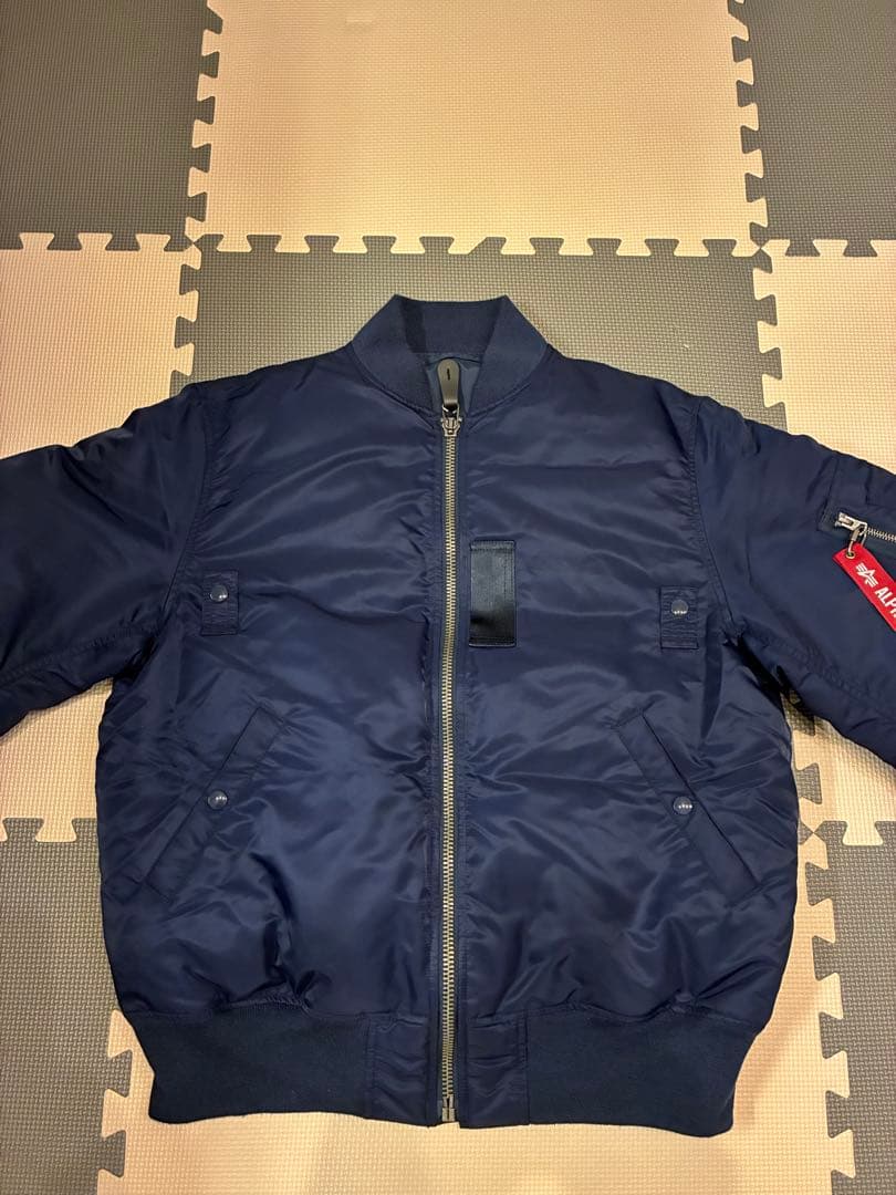 ALPHA MA1 中綿ダウン ミリタリージャケット ネイビー L