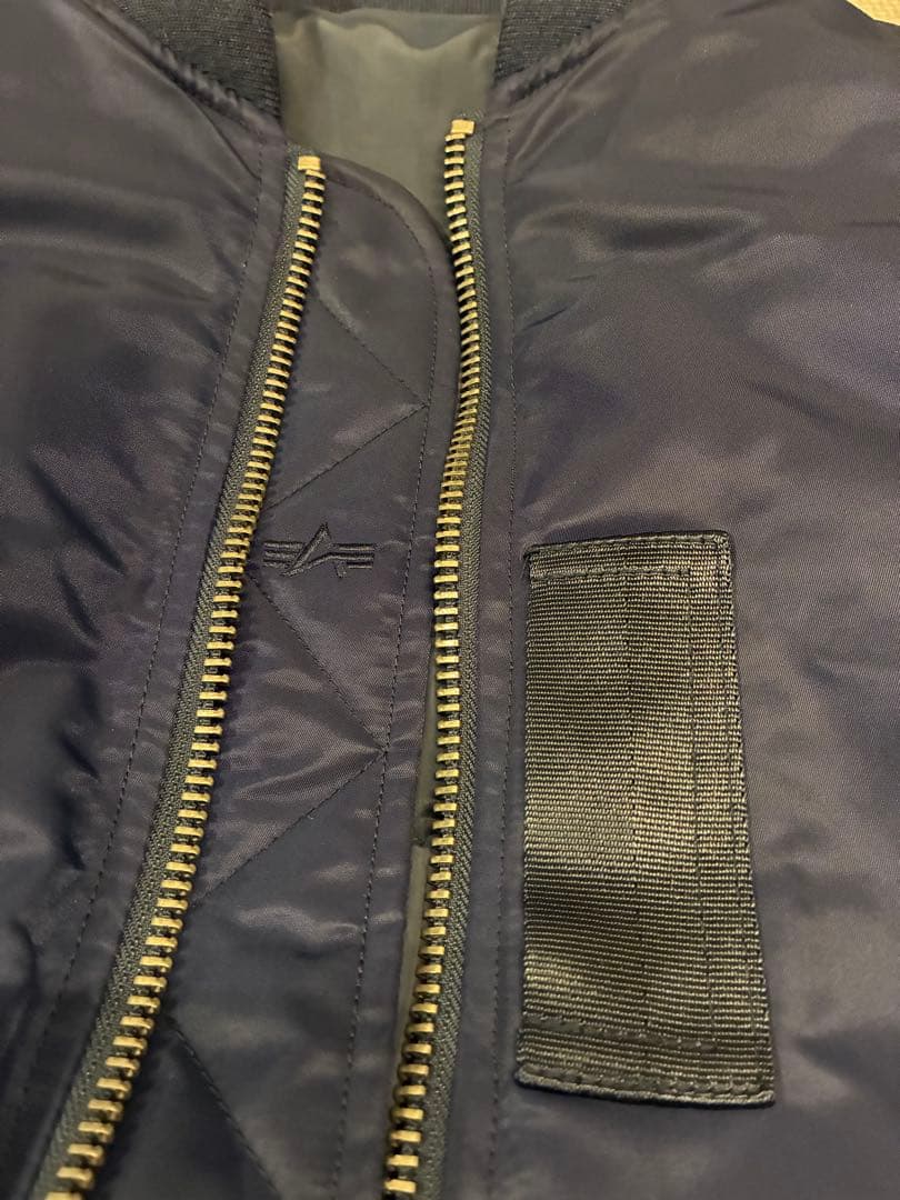 ALPHA MA1 中綿ダウン ミリタリージャケット ネイビー L