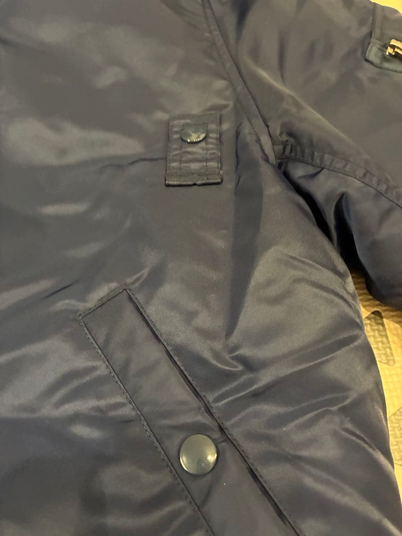 ALPHA MA1 中綿ダウン ミリタリージャケット ネイビー L