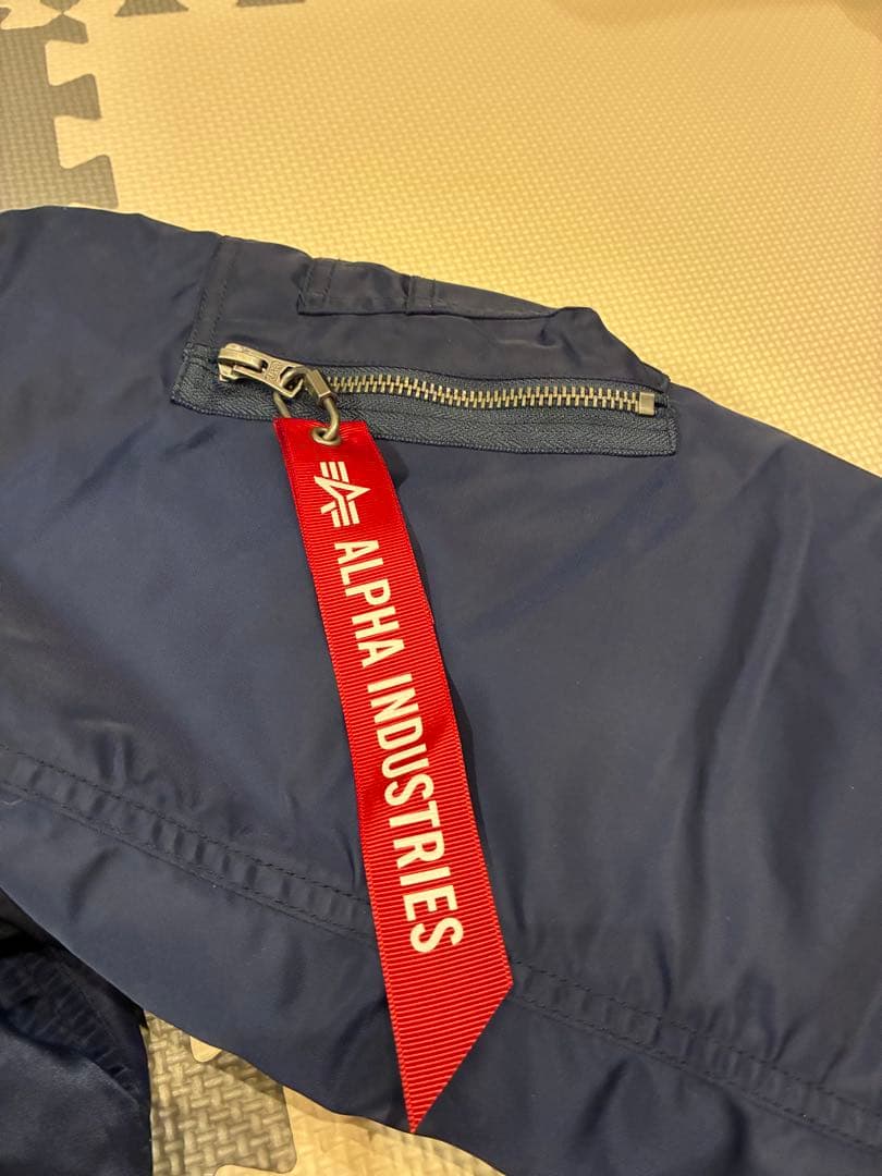 ALPHA MA1 中綿ダウン ミリタリージャケット ネイビー L