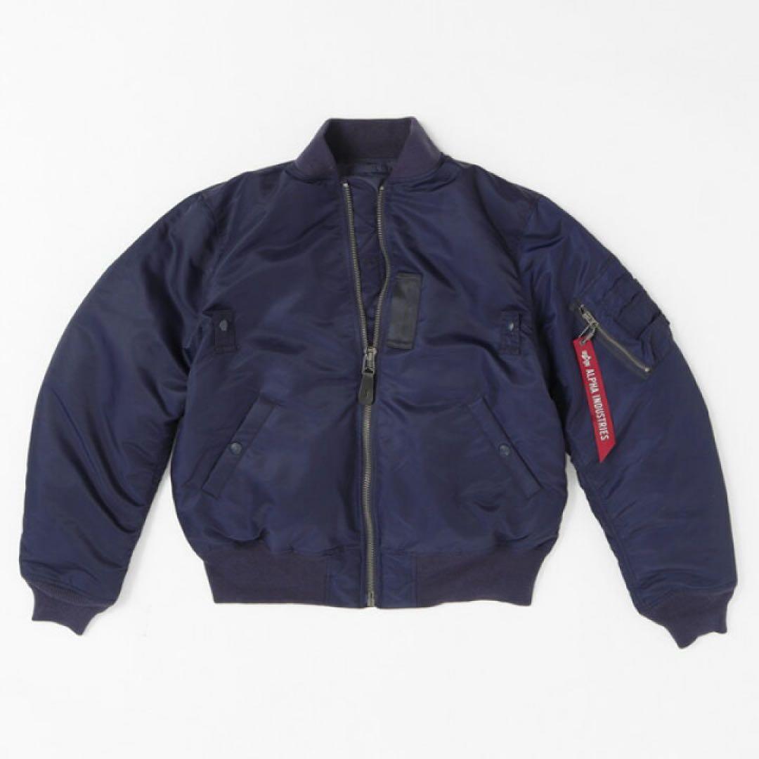 ALPHA MA1 中綿ダウン ミリタリージャケット ネイビー L