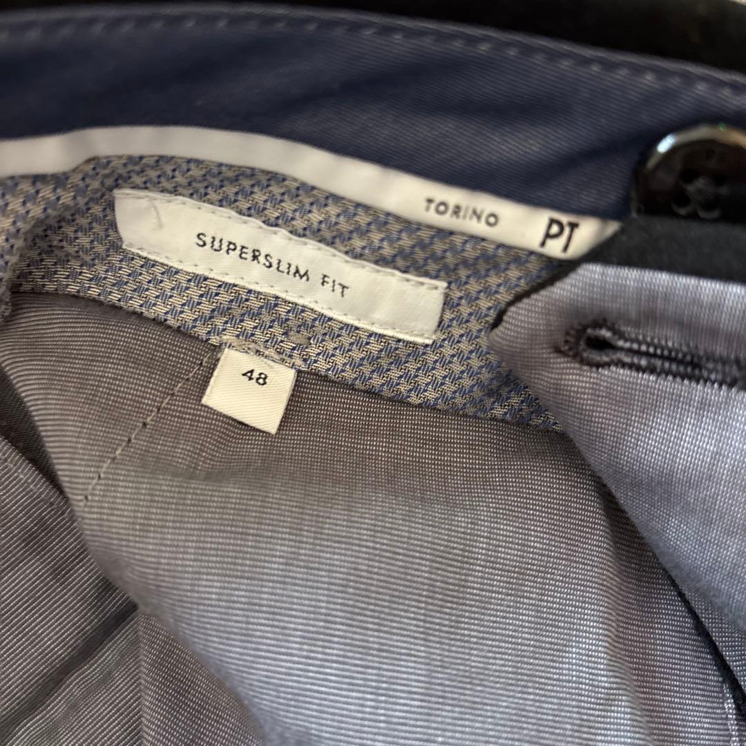 TORINO PT 毛98%ブラック スラックス Lサイズ　48